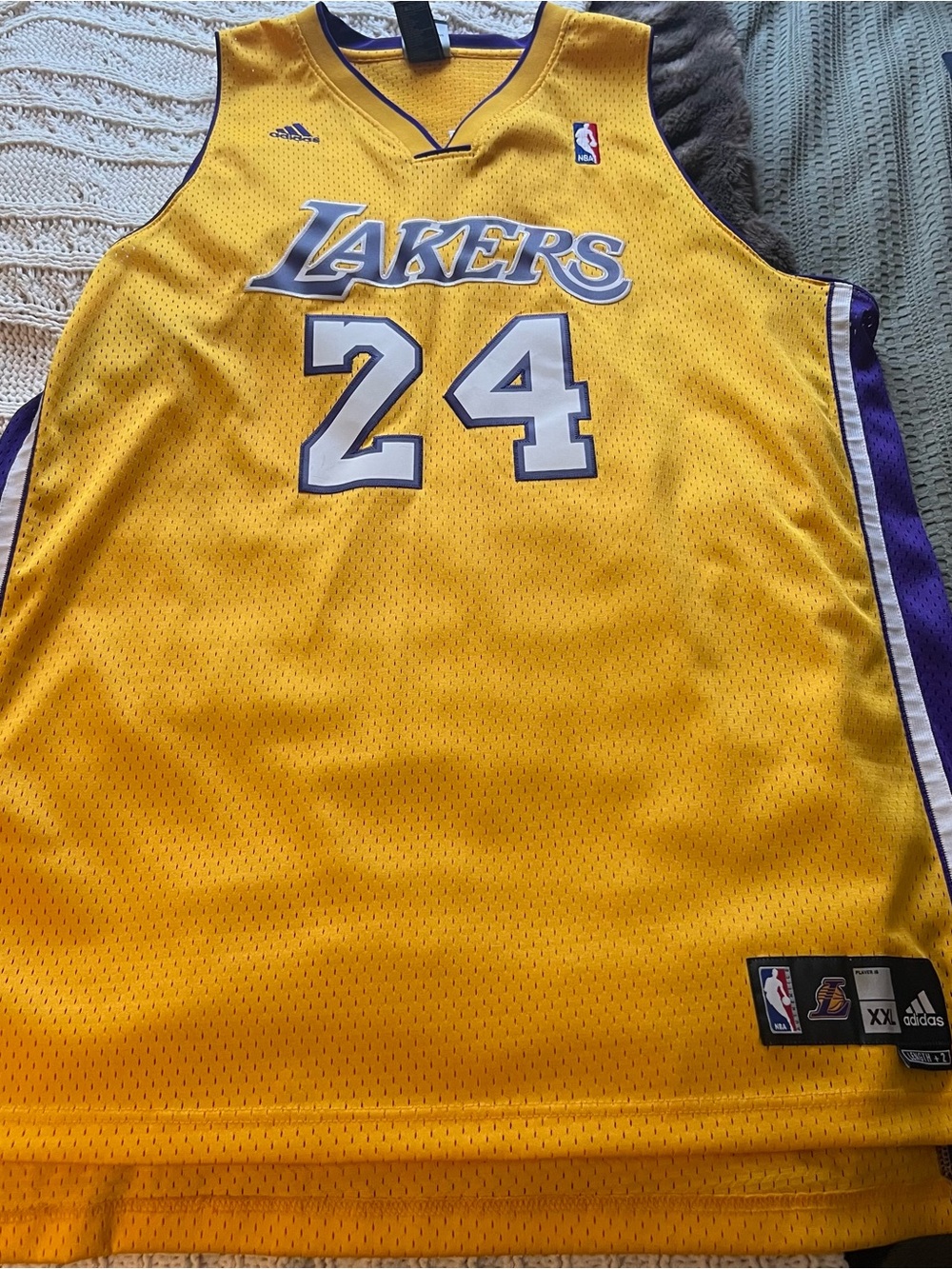 Adidas Los Angeles Lakers Gold Kobe Bryant basketball Jersey